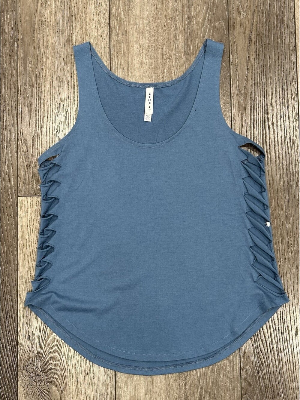 Women’s RVCA tank top in blue “cut Design” size Small